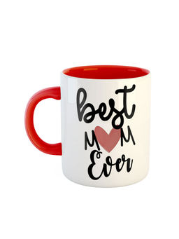 ARTBUG - Red Best Mom Ever Printed Ceramic Coffee Mug