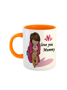 ARTBUG - Orange Love You Mummy Printed Ceramic Coffee Mug