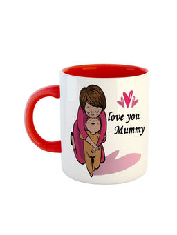 ARTBUG - Red Love You Mummy Printed Ceramic Coffee Mug