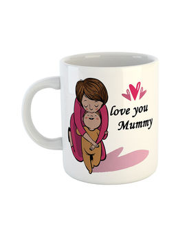 ARTBUG - White Love You Mummy Printed Ceramic Coffee Mug