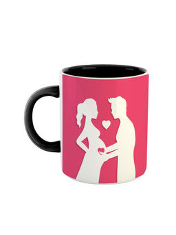 ARTBUG - Black Pregnant Couple Printed Coffee Mug