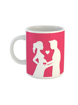 ARTBUG - White Pregnant Couple Printed Coffee Mug