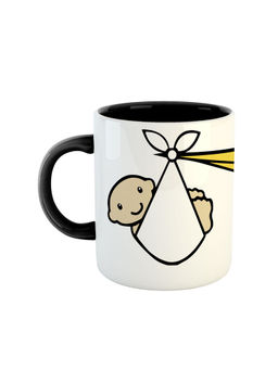 ARTBUG - Black New Baby Born Printed Ceramic Coffee Mug
