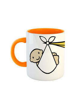 ARTBUG - Orange New Baby Born Printed Ceramic Coffee Mug