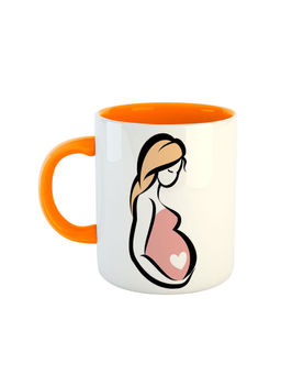 ARTBUG - Orange Pregnant Women Printed Coffee Mug