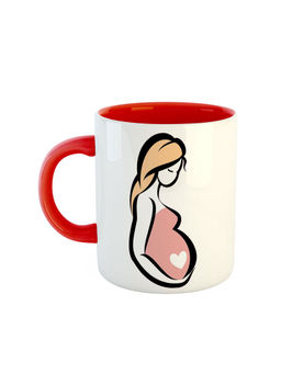 ARTBUG - Red Pregnant Women Printed Coffee Mug