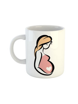 ARTBUG - White Pregnant Women Printed Coffee Mug
