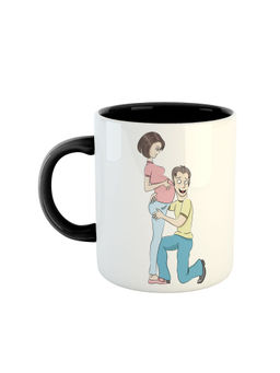 ARTBUG - Black Man Touching Pregnant Belly Of His Wife Printed Ceramic Coffee Mug