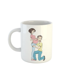 ARTBUG - White Man Touching Pregnant Belly Of His Wife Printed Ceramic Coffee Mug