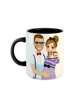 ARTBUG - Black Pregnant Couple Ceramic Coffee Mug