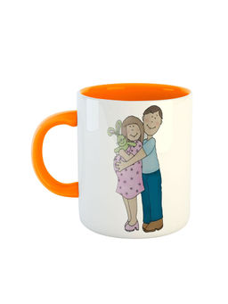 ARTBUG - Orange Pregnant Couple Coffee Mug