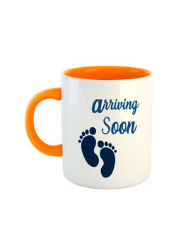 ARTBUG - Orange Baby Arriving Soon Printed Ceramic Coffee Mug