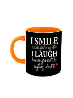 ARTBUG - Orange I Smile Because You're My Sister Printed Ceramic Coffee Mug
