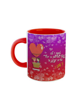 ARTBUG - Red All I Need For A Perfect Day Is Your Smile I Love You Ceramic Coffee Mug
