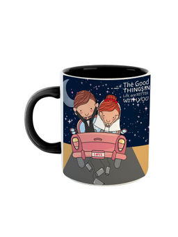 ARTBUG - Black The Good Think In Life Are Better With You Ceramic Coffee Cup Tea Mug