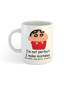 ARTBUG - White I Am Not Perfect I Make Mistakes Ceramic Coffee Mug