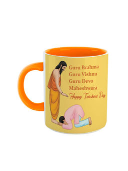 ARTBUG - Orange Happy Teachers Day Printed Ceramic Coffee Mug