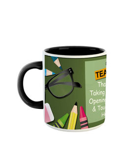 ARTBUG - Black Dear Teacher Ceramic Coffee Mug