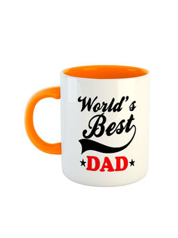 ARTBUG - Orange Worlds Best Dad Ceramic Printed Coffee Mug