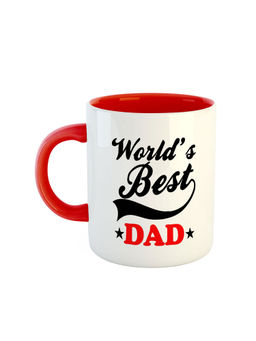 ARTBUG - Red Worlds Best Dad Ceramic Printed Coffee Mug