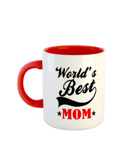 ARTBUG - Red Worlds Best Mom Ceramic Printed Coffee Mug