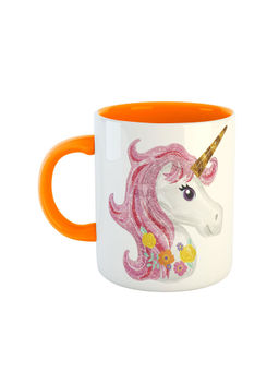 ARTBUG - Orange Beautiful Unicorn Head Printed Coffee Mug