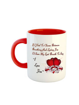 ARTBUG - Red Romantic Quotes Printed Ceramic Coffee Mug