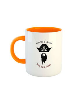 ARTBUG - Orange Work Like A Captain Play Like A Pirate Coffee Mug