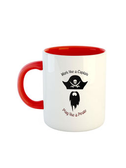 ARTBUG - Red Work Like A Captain Play Like A Pirate Coffee Mug