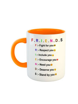 ARTBUG - Orange F.R.I.E.N.D.S Printed Ceramic Coffee Mug