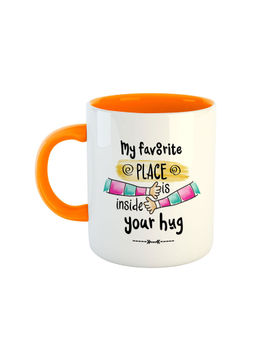 ARTBUG - Orange My Favourite Place Is Inside Your Hug Ceramic Coffee Mug