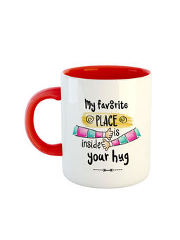 ARTBUG - Red My Favourite Place Is Inside Your Hug Ceramic Coffee Mug