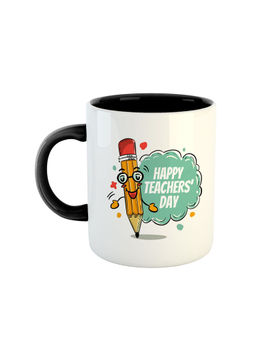 ARTBUG - Black Happy Teachers Day Ceramic Coffee Mug