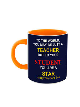 ARTBUG - Orange Happy Teachers Day Printed Coffee Mug