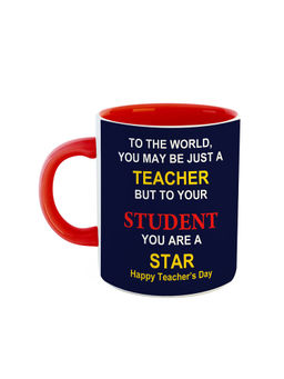 ARTBUG - Red Happy Teachers Day Printed Coffee Mug