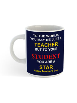 ARTBUG - White Happy Teachers Day Printed Coffee Mug