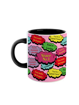 ARTBUG - Black Raksha Bandhan Sister Coffee Mug