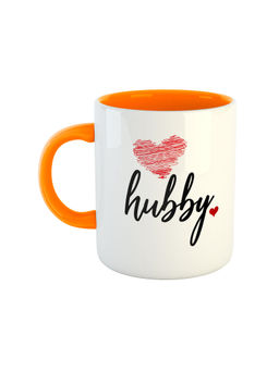 ARTBUG - Orange Hubby Printed Ceramic Coffee Mug