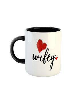 ARTBUG - Black Wifey Printed Ceramic Coffee Mug