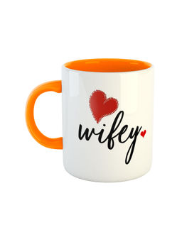 ARTBUG - Orange Wifey Printed Ceramic Coffee Mug