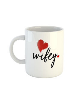 ARTBUG - White Wifey Printed Ceramic Coffee Mug