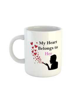 ARTBUG - White My Heart Belongs To Her Coffee Mug