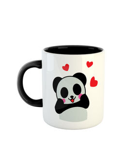 ARTBUG - Black Cute Panda Printed Ceramic Coffee Mug