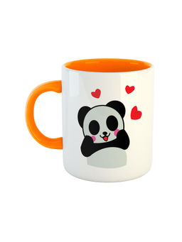 ARTBUG - Orange Cute Panda Printed Ceramic Coffee Mug