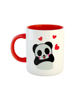ARTBUG - Red Cute Panda Printed Ceramic Coffee Mug