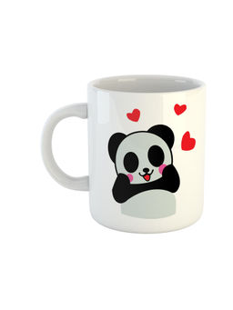 ARTBUG - White Cute Panda Printed Ceramic Coffee Mug