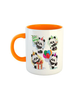 ARTBUG - Orange Happy Birthday Panda Printed Coffee Mug