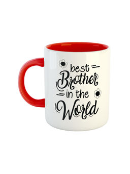 ARTBUG - Red Best Brother In The World Printed Coffee Mug
