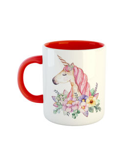 ARTBUG - Red Unicorn Head Printed Coffee Mug