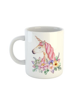 ARTBUG - White Unicorn Head Printed Coffee Mug